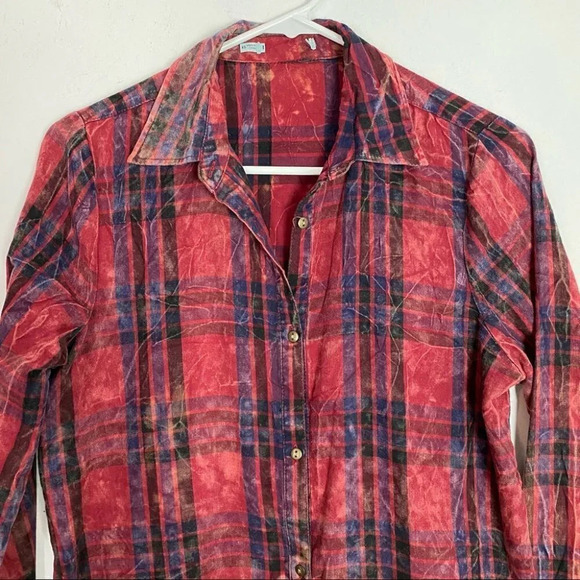 Handmade Light Weight Plaid Custom Tunic Button Down Shirt Red XS Womens Flannel - Picture 4 of 13